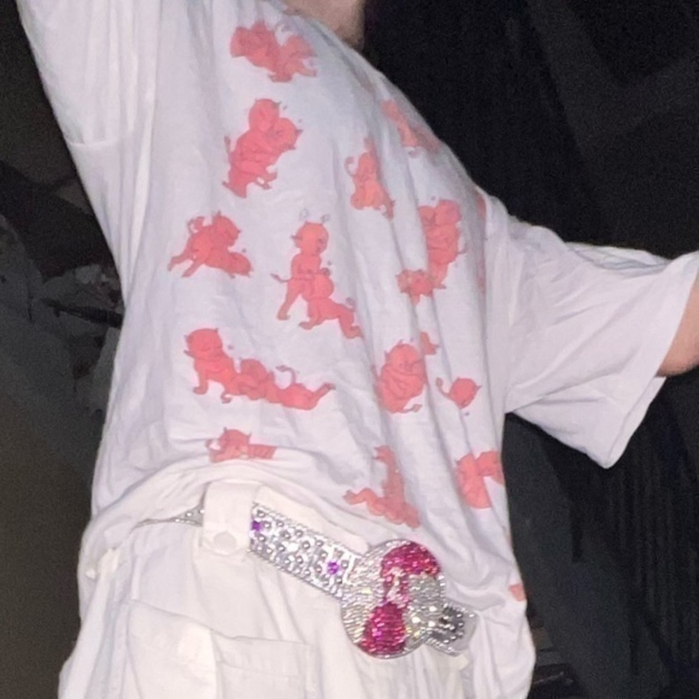 Vintage 1990s Devils Sex Positions All Over Print Demons Graphic White Tee XL 😜 - Picture 8 of 14